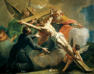 Kreuzigung mit Gott dem Vater und dem heiligen Ignatius von Loyola von Francesco Fontebasso