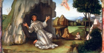 Der heilige Franziskus empfängt die Stigmata, spätes 15. - frühes 16. Jahrhundert von Francesco Francia