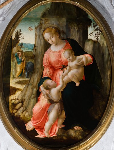 Die Begegnung des Heiligen Johannes mit der Heiligen Familie in Ägypten von Francesco Granacci