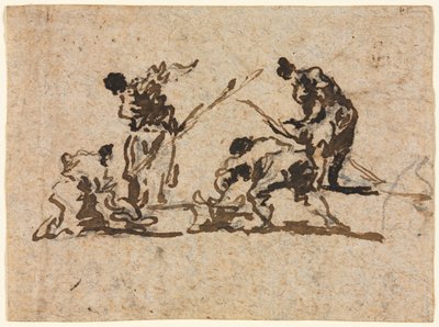 Bauern und Fischer bei der Arbeit von Francesco Guardi