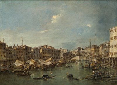 Canal Grande mit der Rialtobrücke, Venedig, wahrscheinlich ca. 1780 von Francesco Guardi