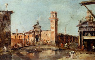 Der Eingang zum Arsenal in Venedig von Francesco Guardi