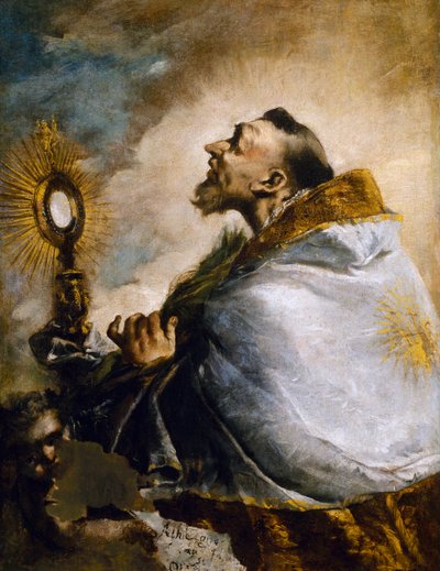 Heiliger in Anbetung der Heiligen Eucharistie oder Heiliger Norbert in Ekstase von Francesco Guardi