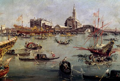 Der Doge auf dem Bucentaurus in San Nicolo vom Lido nach Venedig, Christi Himmelfahrt von Francesco Guardi