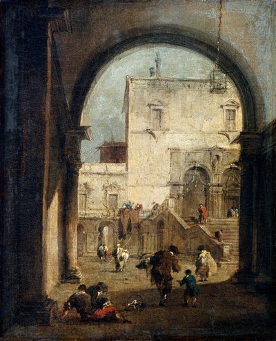 Ansicht eines Platzes und eines Palastes, zwischen 1775 und 1780 von Francesco Guardi