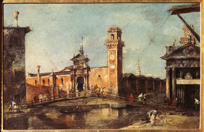Ansicht des Arsenals in Venedig (Öl auf Leinwand, ca. 1780) von Francesco Guardi