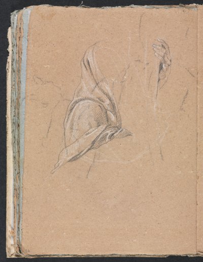 Verona Skizzenbuch: Draperiestudie mit linker Hand Seite 56, 1760 von Francesco Lorenzi