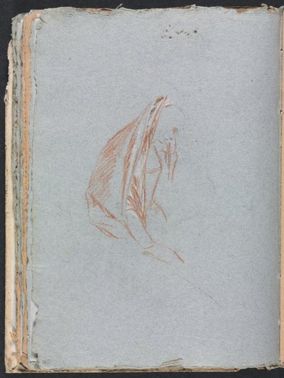 Verona Skizzenbuch: Weibliche Figur mit Umhang Seite 40, 1760 von Francesco Lorenzi