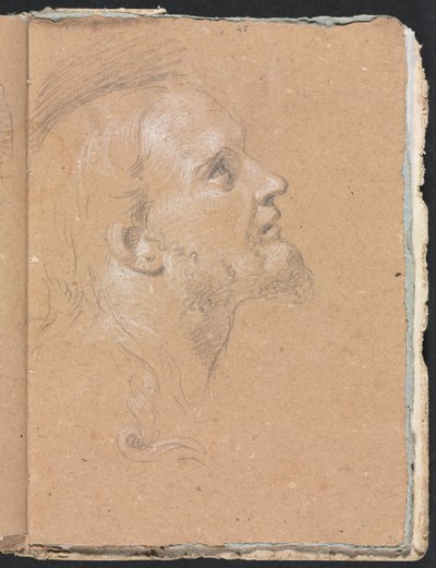 Verona Skizzenbuch: Männlicher Kopf im Profil, Seite 91, 1760 von Francesco Lorenzi