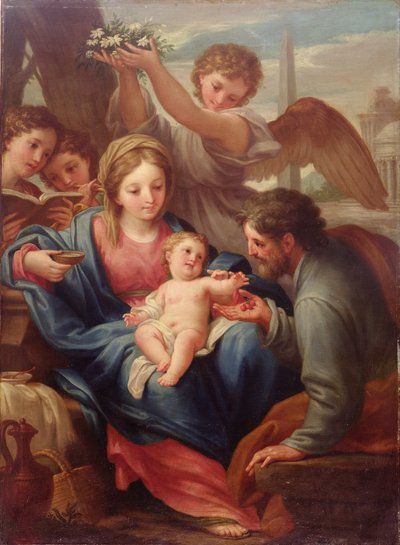 Madonna und Kind mit St. Joseph, oder Die Rast auf der Flucht nach Ägypten von Francesco Mancini