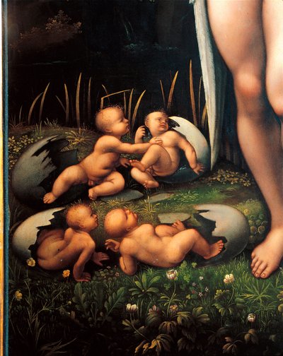 Leda und der Schwan (Detail) von Francesco Melzi or Melzo