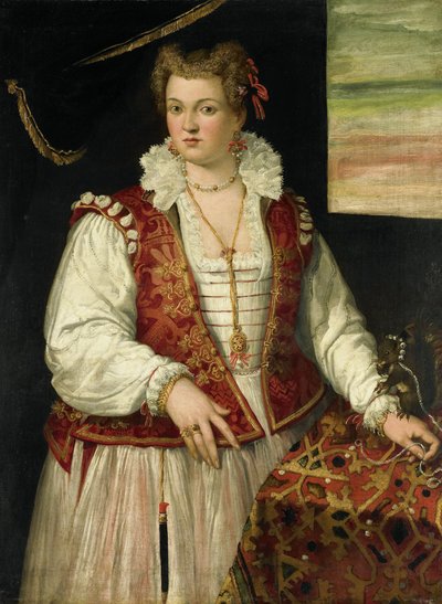 Porträt einer Frau mit einem Eichhörnchen von Francesco Montemezzano