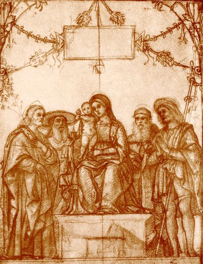 Madonna mit vier Heiligen von Francesco Morone