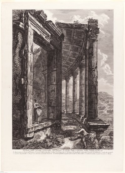 Ansicht der Tür und des Peristyls des Tempels der Vesta von Francesco Piranesi