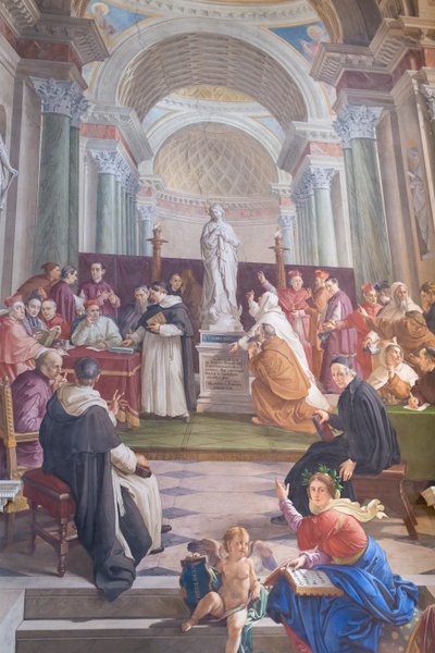 Diskussion über die Unbefleckte Empfängnis (Detail) von Francesco Podesti