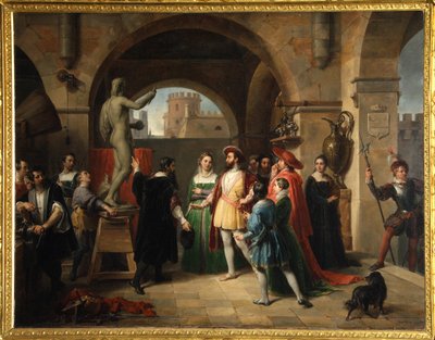 Franz I. im Atelier von Benvenuto Cellini von Francesco Podesti