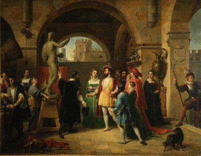 Franz I. im Atelier von Benvenuto Cellini, 1837 von Francesco Podesti