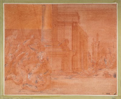 Odysseus bekämpft den Bettler Irus von Francesco Primaticcio