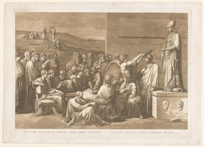 Allegorische Verherrlichung des Buchdruckers Giovanni Battista Bodoni von Francesco Rosaspina