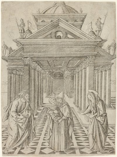 Die Darstellung im Tempel, Platte vier aus dem Leben der Jungfrau und Christus von Francesco Rosselli