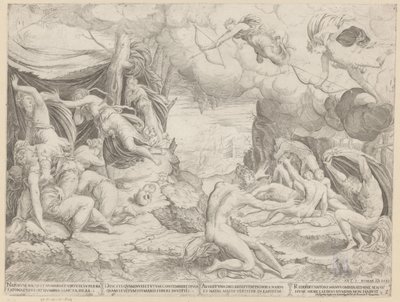 Apollo und Diana töten die Kinder der Niobe von Francesco Salviati