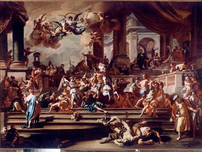 Heliodor aus dem Tempel gejagt von den Engeln von Francesco Solimena