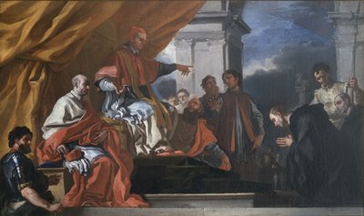 Der heilige Willibald sucht den Segen von Papst Gregor III., bevor er die Sachsen missioniert von Francesco Solimena