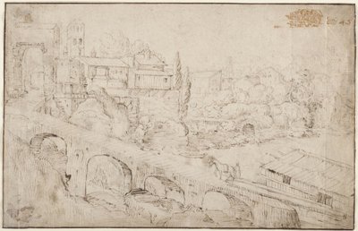 Blick auf den Fluss Tiber von Francesco Villamena