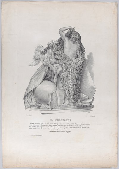 Prinz Raimondo di Sangro, der sich aus dem Netz weltlicher Sorgen befreit, ca. 1840-50 von Francesco Wenzel