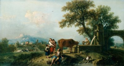 Pastorale Szene mit Kuhhirten von Francesco Zuccarelli