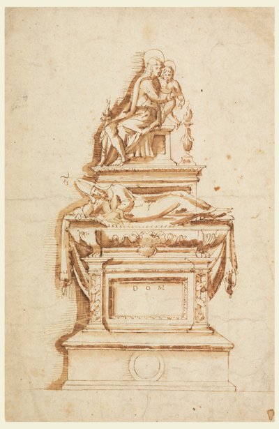 Entwurf für ein Grabdenkmal für einen Medici-Kardinal von Francesco da Sangallo