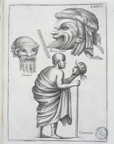 Masken für klassische Dramen im antiken Rom von Francesco de Ficonori