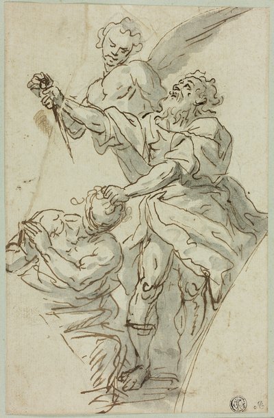 Skizze eines Zwickels mit Opferung Isaaks von Francesco de Mura