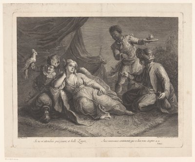 Frau liegend auf einem Teppich von Francesco del Pedro