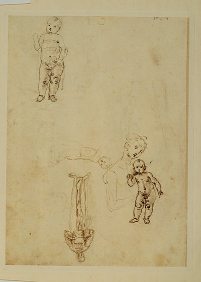 Die Jungfrau und das Jesuskind; zwei Kinder von Francesco di Simone (attr. to)