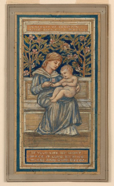 Entwurf für ein Buntglasfenster zum Gedenken an Christina Trask von Francis Augustus Lathrop