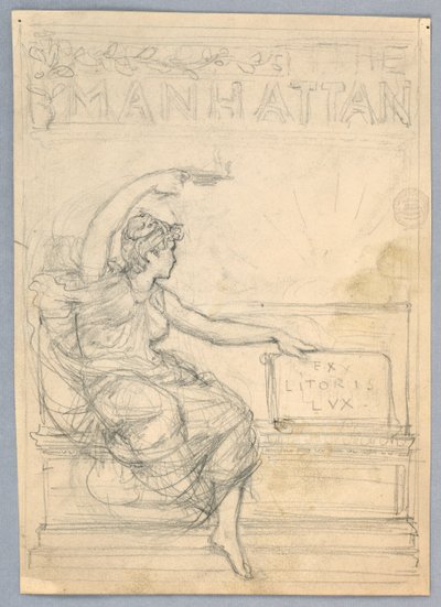 Entwurf für das Cover des Manhattan Illustrated Monthly Magazine von Francis Augustus Lathrop