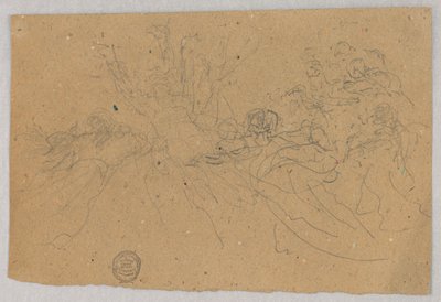 Skizze der Figurengruppe für die Himmelfahrt von Francis Augustus Lathrop