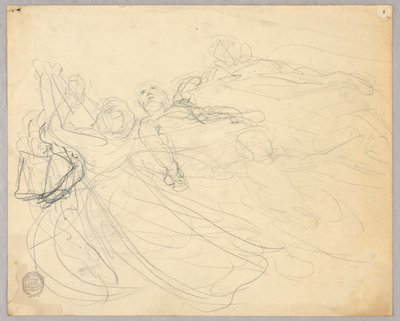 Skizze der Figurengruppe für die Himmelfahrt von Francis Augustus Lathrop