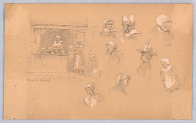 Skizzen von Stadtbewohnern in Mont St. Michel und Vitré von Francis Augustus Lathrop