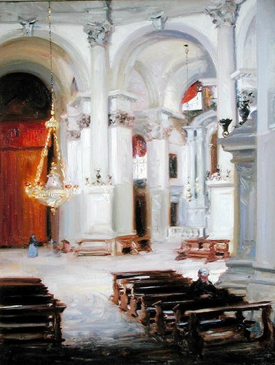 Innenansicht der Salute, Venedig von Francis Campbell Boileau Cadell