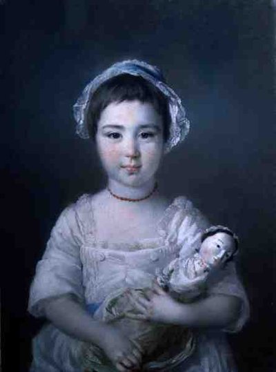 Porträt von Lady Ann Fitzpatrick mit einer Puppe von Francis Cotes
