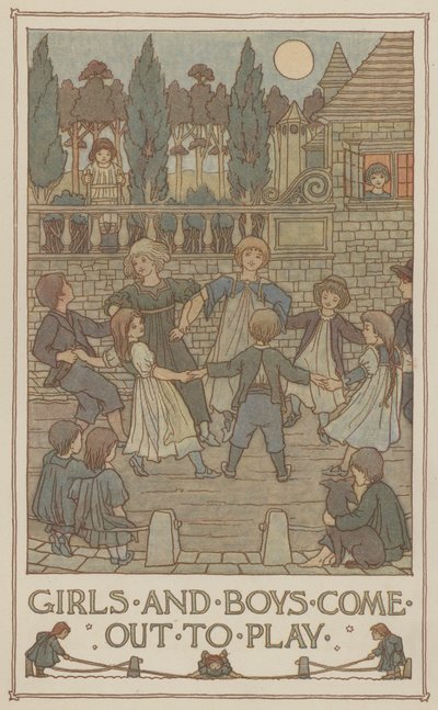 Mädchen und Jungen kommen zum Spielen von Francis Donkin Bedford