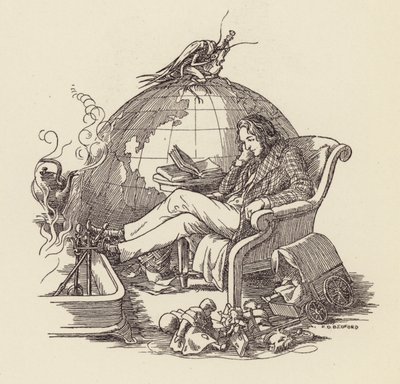 Illustration für Die Grille auf dem Herd von Charles Dickens von Francis Donkin Bedford