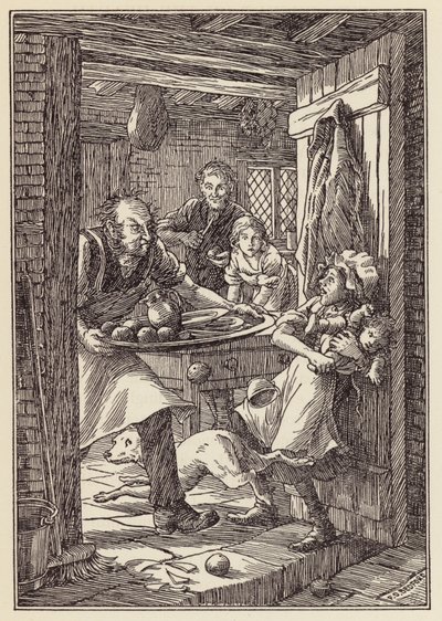 Illustration für Die Grille an der Herdstelle von Charles Dickens von Francis Donkin Bedford