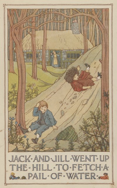 Jack und Jill gingen den Hügel hinauf, um einen Eimer Wasser zu holen von Francis Donkin Bedford