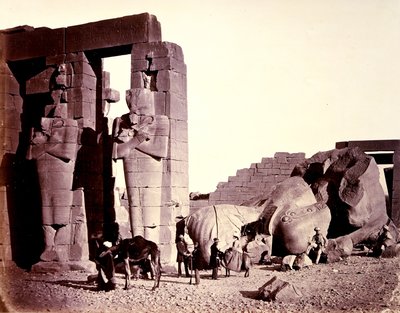 Das Rameseum von El-Kurneh, Theben, erste Ansicht von Francis Frith