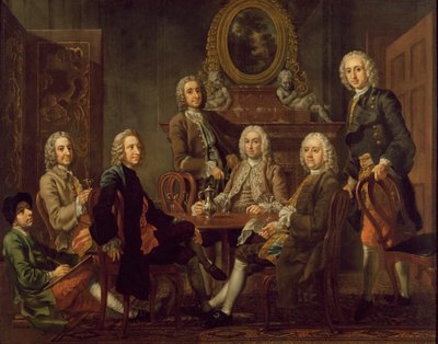Porträt einer Gruppe von Herren, mit dem Künstler, ca. 1745 von Francis Hayman