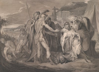König Lear weint über den Körper von Cordelia, Shakespeare, König Lear, Akt 5, Szene... von Francis Legat