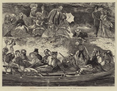 Henley-on-Thames Regatta, Picknick am Flussufer von Francis S. Walker
